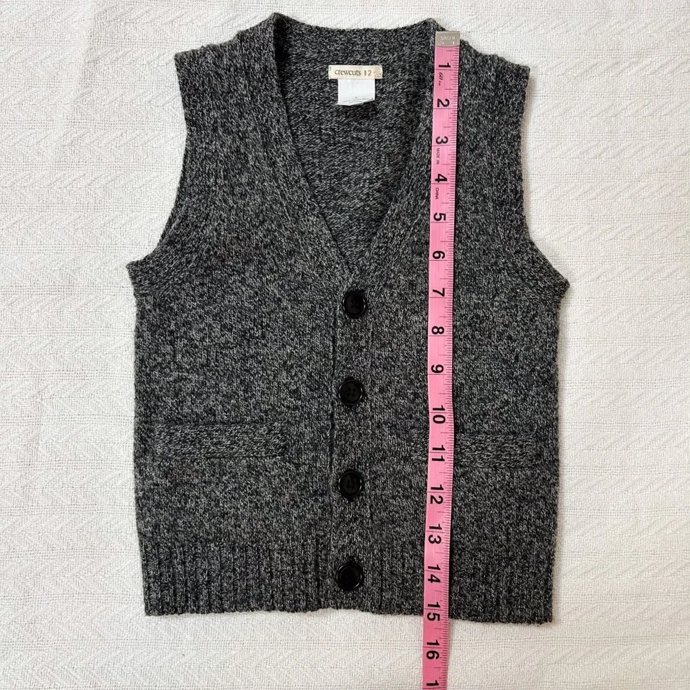 J. CREW Crewcuts 100% Lambs Wool Vest Boys Grey – sz 2, classic, preppy